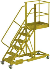 TRI-ARC - 102" 6 Step Configurable Cantilever Ladder - Supported, 300 Lb Capacity, 60" Platform Height, 30" Base Width x 82" Base Depth, Serrated - Eagle Tool & Supply