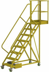 TRI-ARC - 122" 8 Step Configurable Cantilever Ladder - Unsupported, 300 Lb Capacity, 80" Platform Height, 30" Base Width x 89" Base Depth, Perforated Tread - Eagle Tool & Supply