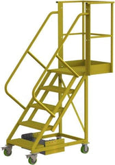 TRI-ARC - 92" 5 Step Configurable Cantilever Ladder - Unsupported, 300 Lb Capacity, 50" Platform Height, 30" Base Width x 64" Base Depth, Serrated - Eagle Tool & Supply