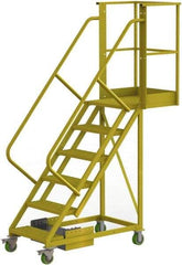 TRI-ARC - 102" 6 Step Configurable Cantilever Ladder - Unsupported, 300 Lb Capacity, 60" Platform Height, 30" Base Width x 72" Base Depth, Serrated - Eagle Tool & Supply