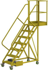 TRI-ARC - 112" 7 Step Configurable Cantilever Ladder - Unsupported, 300 Lb Capacity, 70" Platform Height, 30" Base Width x 81" Base Depth, Serrated - Eagle Tool & Supply