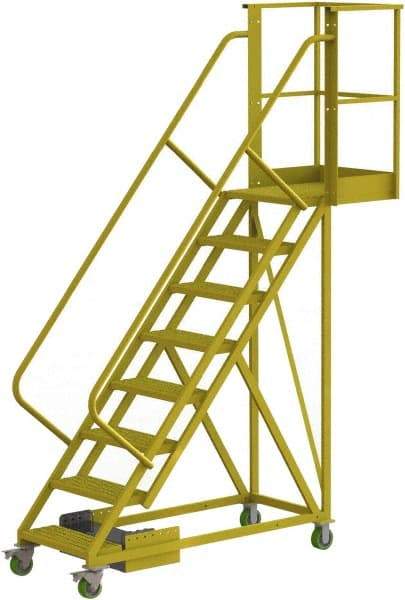 TRI-ARC - 122" 8 Step Configurable Cantilever Ladder - Unsupported, 300 Lb Capacity, 80" Platform Height, 30" Base Width x 89" Base Depth, Serrated - Eagle Tool & Supply