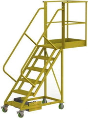 TRI-ARC - 102" 6 Step Configurable Cantilever Ladder - Unsupported, 300 Lb Capacity, 60" Platform Height, 30" Base Width x 82" Base Depth, Serrated - Eagle Tool & Supply