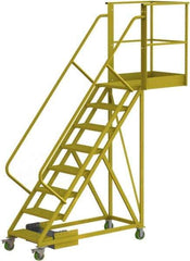 TRI-ARC - 122" 8 Step Configurable Cantilever Ladder - Unsupported, 300 Lb Capacity, 80" Platform Height, 30" Base Width x 99" Base Depth, Serrated - Eagle Tool & Supply