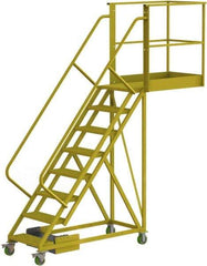 TRI-ARC - 122" 8 Step Configurable Cantilever Ladder - Unsupported, 300 Lb Capacity, 80" Platform Height, 30" Base Width x 109" Base Depth, Perforated Tread - Eagle Tool & Supply