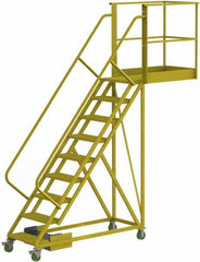 TRI-ARC - 132" 9 Step Configurable Cantilever Ladder - Unsupported, 300 Lb Capacity, 90" Platform Height, 30" Base Width x 117" Base Depth, Serrated - Eagle Tool & Supply