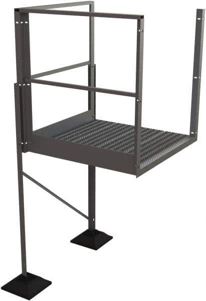 TRI-ARC - 50" 5 Step Turn Platform - Rooftop, 500 Lb Capacity, 50" Platform Height, 52-3/4" Base Width x 40" Base Depth, Serrated - Eagle Tool & Supply