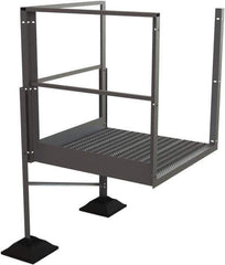 TRI-ARC - 30" 3 Step Turn Platform - Rooftop, 500 Lb Capacity, 30" Platform Height, 52-3/4" Base Width x 40" Base Depth, Serrated - Eagle Tool & Supply