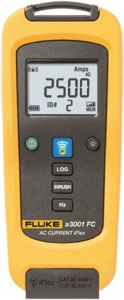 Fluke - FLK-A3001 FC, CAT IV, CAT III, Digital True RMS Wireless Clamp Meter with 10" Flex Jaws - 2500 AC Amps, Measures Current - Eagle Tool & Supply