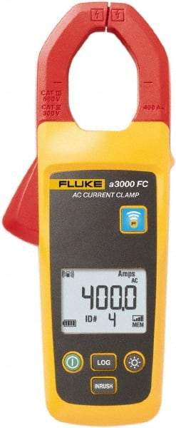 Fluke - FLK-A3000 FC, CAT III, Digital True RMS Wireless Clamp Meter with 1.3386" Clamp On Jaws - 400 AC Amps, Measures Current - Eagle Tool & Supply