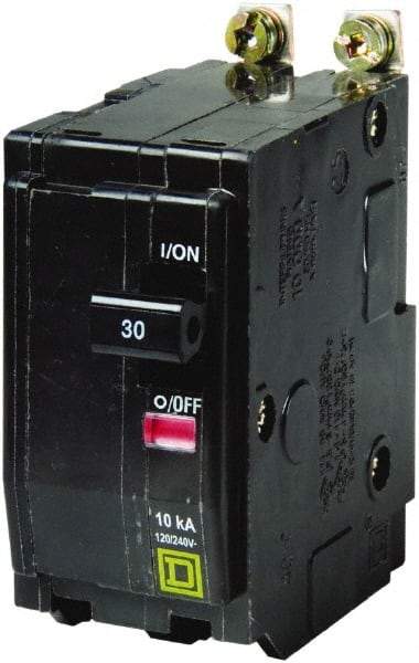 Square D - 30 Amp, 240 VAC, 2 Pole, Bolt On Miniature Circuit Breaker - 14-8 AWG - Eagle Tool & Supply