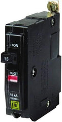 Square D - 15 Amp, 240 VAC, 1 Pole, Bolt On Miniature Circuit Breaker - 14-8 AWG - Eagle Tool & Supply