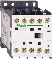 Schneider Electric - 3 Pole, 24 Coil VDC, 6 Amp at 440 VAC, Nonreversible IEC Contactor - BS 5424, CSA, IEC 60947, NF C 63-110, RoHS Compliant, UL Listed, VDE 0660 - Eagle Tool & Supply