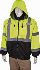 OccuNomix - Size M Cold Weather & High Visibility Jacket - High Visbility Yellow, Polyester, Zipper Closure - Eagle Tool & Supply