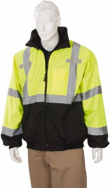OccuNomix - Size 3XL Cold Weather & High Visibility Jacket - High Visbility Yellow, Polyester, Zipper Closure - Eagle Tool & Supply