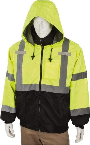 OccuNomix - Size 2XL Cold Weather & High Visibility Jacket - High Visbility Yellow, Polyester, Zipper Closure - Eagle Tool & Supply