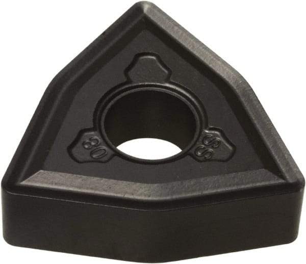 Hertel - WNMG331 AS Grade HC1250T Carbide Turning Insert - 80° Trigon, 3/8" Inscr Circle, 3/16" Thick, 1/64" Corner Radius - Eagle Tool & Supply