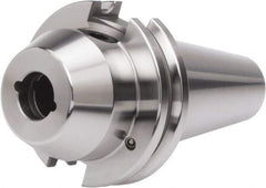 Accupro - CAT40 Taper Shank 1/2" Hole End Mill Holder/Adapter - 1-3/8" Nose Diam, 1-3/4" Projection, 5/8-11 Drawbar, Through-Spindle & DIN Flange Coolant - Exact Industrial Supply