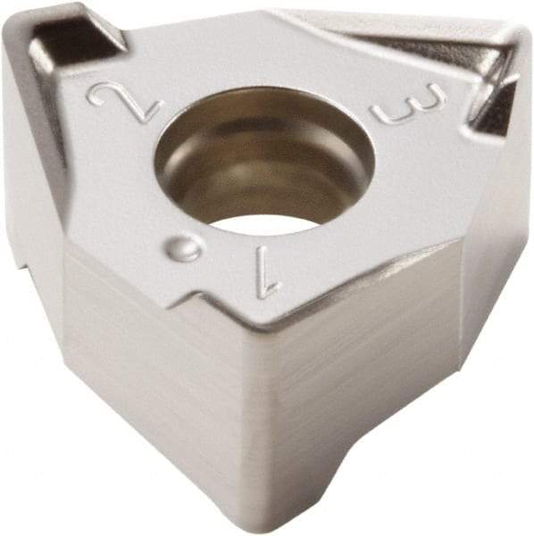 Seco - XNEX040304 M06 Grade MS2050 Carbide Milling Insert - TiAlN/NbN Finish, 0.129" Thick, 0.264" Inscribed Circle, 0.016" Corner Radius - Eagle Tool & Supply