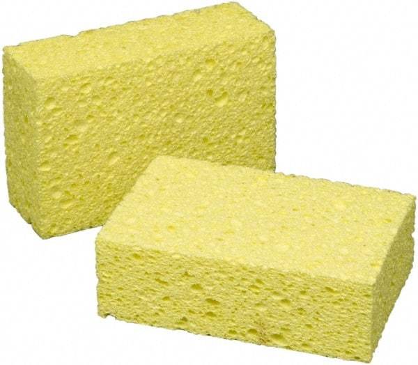 Ability One - 5-3/4" Long x 1-3/4" Wide x 1" Thick Scouring Sponge - Non-Abrasive, Yellow - Eagle Tool & Supply