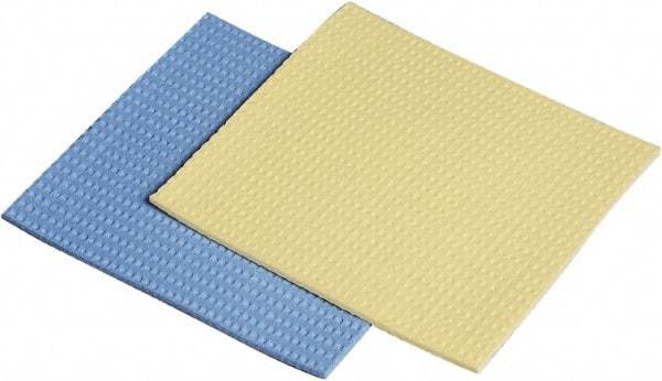 Ability One - 5" Long x 1/2" Wide x 1" Thick Scouring Sponge - Nonabrasive, Blue/Yellow - Eagle Tool & Supply