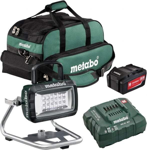 Metabo - 18 Volts, 2600 Lumens, Cordless Work Light - Green/Black, 7 hr Run Time - Eagle Tool & Supply