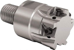 Seco - 25mm Cut Diam, 8mm Max Depth of Cut, 30mm OAL, Indexable Square Shoulder End Mill - LOEX Inserts, M12 Modular Connection, 90° Lead Angle, Through Coolant, Series Square T4-08 - Eagle Tool & Supply