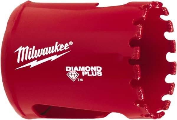 Milwaukee Tool - 1-1/2" Diam, 1-1/2" Cutting Depth, Hole Saw - Diamond Grit Saw, Continuous Edge - Eagle Tool & Supply