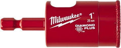 Milwaukee Tool - 1" Diam, 1-1/2" Cutting Depth, Hole Saw - Diamond Grit Saw, Continuous Edge - Eagle Tool & Supply