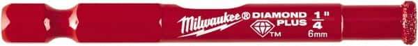 Milwaukee Tool - 1/4" Diam, 1-1/2" Cutting Depth, Hole Saw - Diamond Grit Saw, Continuous Edge - Eagle Tool & Supply