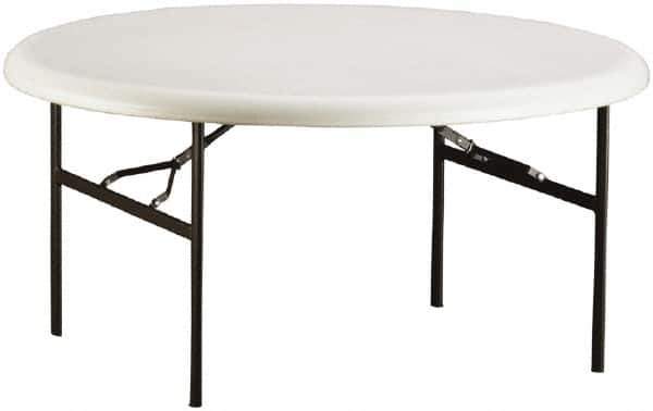 Ability One - 60" Wide x 29" High x 60" Diam, Round Folding Table - Platinum - Eagle Tool & Supply