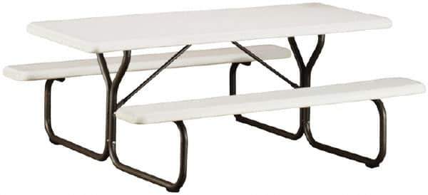 Ability One - 72" Long x 30" Wide x 29" High, Rectangular Folding Table with Fixed Legs - Platinum - Eagle Tool & Supply