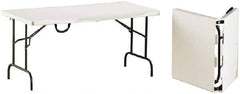 Ability One - 60" Long x 30" Wide x 29" High, Rectangular Folding Table - Platinum - Eagle Tool & Supply