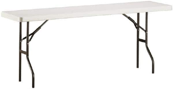 Ability One - 72" Long x 18" Wide x 29" High, Rectangular Folding Table - Platinum - Eagle Tool & Supply