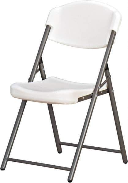 Ability One - 18-3/8" Wide x 5-1/4" Deep x 14-1/2" High, Plastic & Steel Standard Folding Chair - Platinum - Eagle Tool & Supply