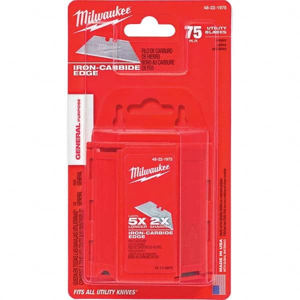 Milwaukee Tool - Knife Blades Type: Utility Knife Blade Material: Carbon Steel - Eagle Tool & Supply