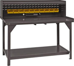 Durham - Mobile Work Bench - Steel, Fixed Leg, Gray, 60" Long x 30" Deep x 30-1/4" High - Eagle Tool & Supply