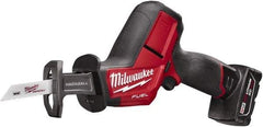 Milwaukee Tool - 12V, 0 to 3,000 SPM, Cordless Reciprocating Saw - 5/8" Stroke Length, 12" Saw Length, 1 Lithium-Ion Battery Included - Eagle Tool & Supply