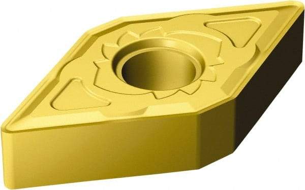 Sandvik Coromant - DNMG331 SM Grade S05F Carbide Turning Insert - TiCN/AI2O3/TiN Finish, 55° Diamond, 3/8" Inscr Circle, 3/16" Thick, 1/64" Corner Radius - Eagle Tool & Supply