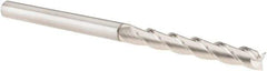 SGS - 1/4", 1-3/4" LOC, 1/4" Shank Diam, 4" OAL, 3 Flute, Solid Carbide Square End Mill - Single End, TiB2 Finish, Spiral Flute, 38° Helix, Centercutting, Right Hand Cut, Right Hand Flute, Series 43 - Eagle Tool & Supply
