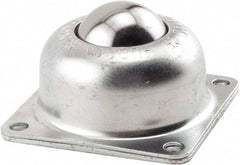 Hudson Bearing - 1-1/2 Inch Diameter, Square, Stainless Steel Ball Transfer - 1.1875 Inch Mount Height, 250 Lb. Capacity - Eagle Tool & Supply