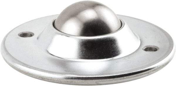 Hudson Bearing - 1-1/2 Inch Diameter, Round, Carbon Steel Ball Transfer - 3.6563 Inch Overall Diameter, 1.1406 Inch Mount Height, 200 Lb. Capacity - Eagle Tool & Supply