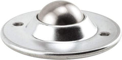 Hudson Bearing - 1-1/2 Inch Diameter, Round, Carbon Steel Ball Transfer - 3.6563 Inch Overall Diameter, 1.1406 Inch Mount Height, 200 Lb. Capacity - Eagle Tool & Supply