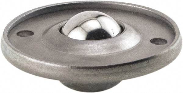 Hudson Bearing - 5/8 Inch Diameter, Round, Stainless Steel Ball Transfer - 1.6875 Inch Overall Diameter, 3/8 Inch Mount Height, 20 Lb. Capacity - Eagle Tool & Supply