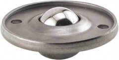 Hudson Bearing - 5/8 Inch Diameter, Round, Stainless Steel Ball Transfer - 1.6875 Inch Overall Diameter, 3/8 Inch Mount Height, 20 Lb. Capacity - Eagle Tool & Supply