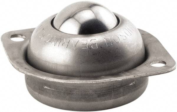 Hudson Bearing - 1 Inch Diameter, Round, Stainless Steel Ball Transfer - 3/4 Inch Mount Height, 75 Lb. Capacity - Eagle Tool & Supply