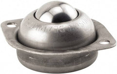 Hudson Bearing - 1 Inch Diameter, Round, Stainless Steel Ball Transfer - 3/4 Inch Mount Height, 75 Lb. Capacity - Eagle Tool & Supply