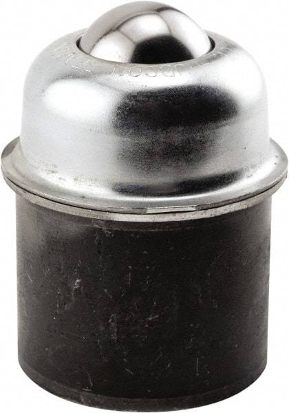 Hudson Bearing - 1-1/2 Inch Diameter, Round, Stainless Steel Ball Transfer - 3 Inch Overall Diameter, 1.8125 Inch Mount Height, 250 Lb. Capacity - Eagle Tool & Supply