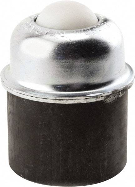 Hudson Bearing - 1-1/2 Inch Diameter, Round, Nylon Ball Transfer - 3 Inch Overall Diameter, 1.8125 Inch Mount Height, 250 Lb. Capacity - Eagle Tool & Supply