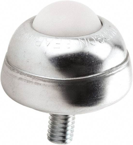 Hudson Bearing - 1 Inch Diameter, Round, Nylon Ball Transfer - 1-3/4 Inch Overall Diameter, 1-3/8 Inch Mount Height, 75 Lb. Capacity - Eagle Tool & Supply
